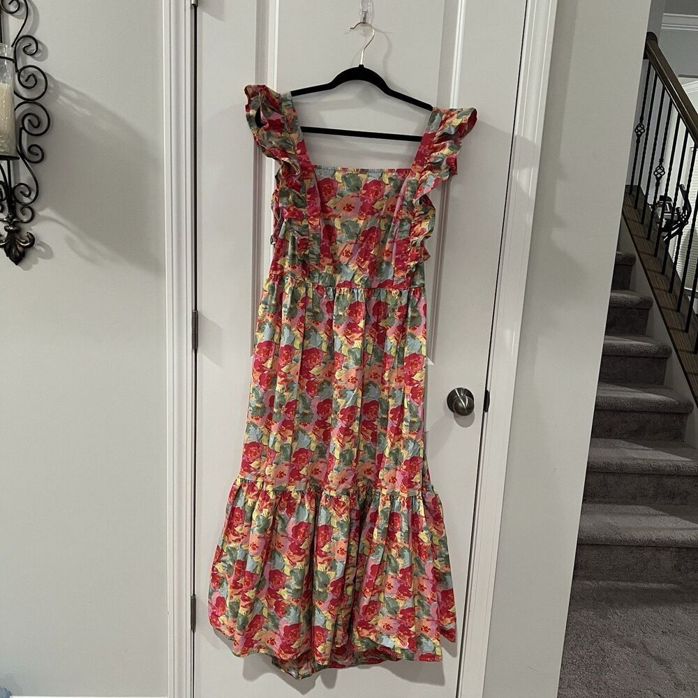 Peyton & Parker Maxi Dress 2X Tiered Open Back